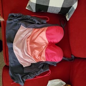 Coral and Gray Tankini